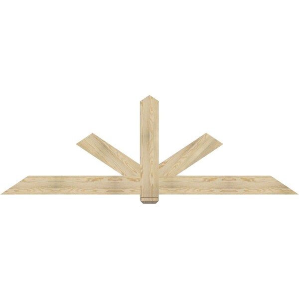 Ekena Millwork Kennewick Rough Sawn Timber Gable Bracket, Douglas Fir, 96"W x 32"H x 2"D x 6"F, 8/12 Pitch GBW096X32X0206KEN00RDF - main